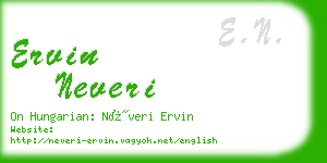 ervin neveri business card